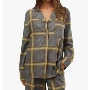 NWT Weworewhat Long Sleeve Pajama Top Button Down V Neck XS Deep Sage Neutral